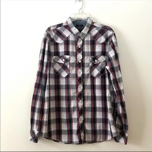 American Rag long sleeve collared plaid button up